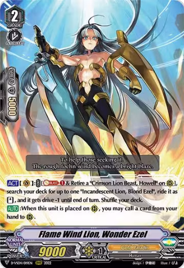 Flame Wind Lion, Wonder Ezel (D-VS04/019EN), D-VS04: V Clan Collection Vol.4 — Vanguard card price