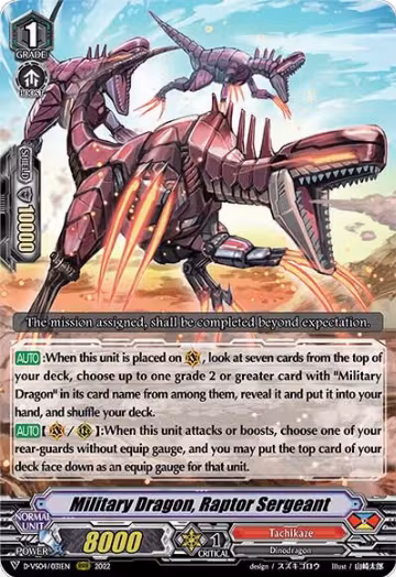 Military Dragon, Raptor Sergeant (D-VS04/031EN), D-VS04: V Clan Collection Vol.4 — Vanguard card price