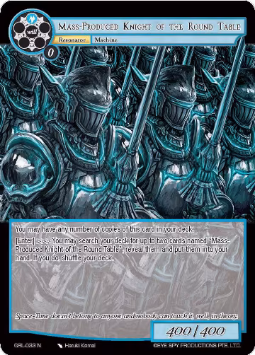 Mass-Produced Knight of the Round Table (GRL-033), Game of Gods: Reloaded — Force of Will card price
