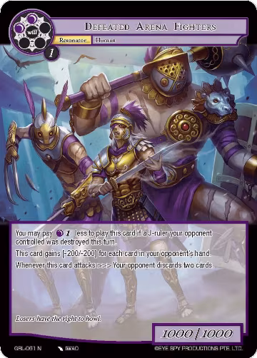 Defeated Arena Fighters (GRL-061), Game of Gods: Reloaded — Force of Will card price