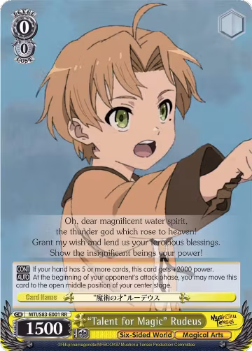 "Talent for Magic" Rudeus (MTI/S83-E001 RR), Mushoku Tensei: Jobless Reincarnation — Weiß Schwarz card price