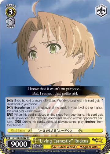 "Living Earnestly" Rudeus (MTI/S83-E002 RR), Mushoku Tensei: Jobless Reincarnation — Weiß Schwarz card price
