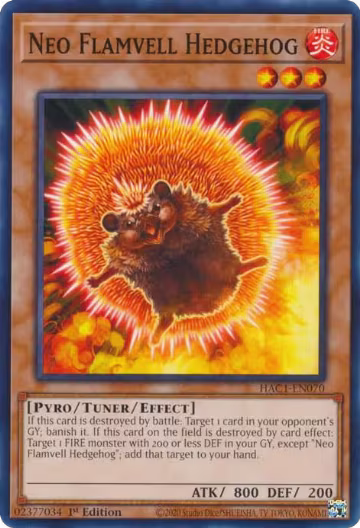 Neo Flamvell Hedgehog (HAC1-EN070), Hidden Arsenal: Chapter 1 — Yu-Gi-Oh! card price