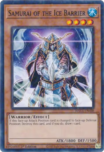 Samurai of the Ice Barrier (Duel Terminal) (HAC1-EN038), Hidden Arsenal: Chapter 1 — Yu-Gi-Oh! card price