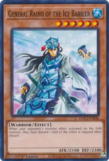 General Raiho of the Ice Barrier (HAC1-EN046), Hidden Arsenal: Chapter 1 — Yu-Gi-Oh! card price
