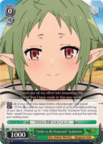 "Smile to Be Protected" Sylphiette (MTI/S83-E021 RR), Mushoku Tensei: Jobless Reincarnation — Weiß Schwarz card price