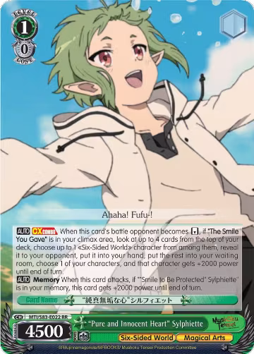 "Pure and Innocent Heart" Sylphiette (MTI/S83-E022 RR), Mushoku Tensei: Jobless Reincarnation — Weiß Schwarz card price
