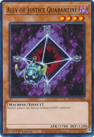 Ally of Justice Quarantine (HAC1-EN088), Hidden Arsenal: Chapter 1 — Yu-Gi-Oh! card price
