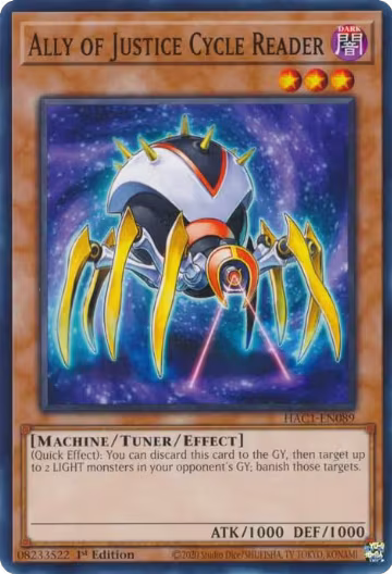 Ally of Justice Cycle Reader (HAC1-EN089), Hidden Arsenal: Chapter 1 — Yu-Gi-Oh! card price