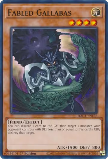 Fabled Gallabas (HAC1-EN126), Hidden Arsenal: Chapter 1 — Yu-Gi-Oh! card price