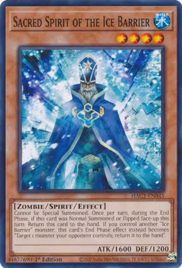 Sacred Spirit of the Ice Barrier (HAC1-EN045), Hidden Arsenal: Chapter 1 — Yu-Gi-Oh! card price