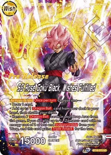 Zamasu // SS Rose Goku Black, Wishes Fulfilled (BT16-072), Realm of the Gods Pre-Release Cards — DB Super card price