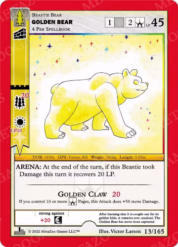Golden Bear (13/165), Wilderness: First Edition — MetaZoo card price