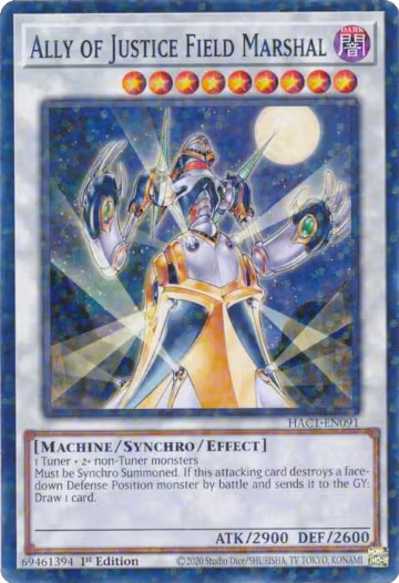 Ally of Justice Field Marshal (Duel Terminal) (HAC1-EN091), Hidden Arsenal: Chapter 1 — Yu-Gi-Oh! card price