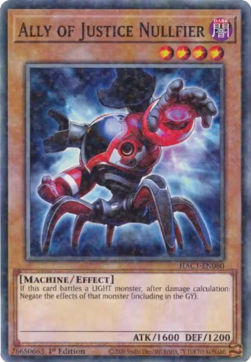 Ally of Justice Nullfier (Duel Terminal) (HAC1-EN080), Hidden Arsenal: Chapter 1 — Yu-Gi-Oh! card price