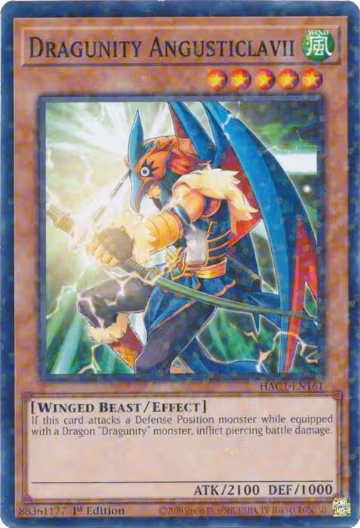 Dragunity Angusticlavii (Duel Terminal) (HAC1-EN161), Hidden Arsenal: Chapter 1 — Yu-Gi-Oh! card price