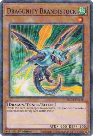 Dragunity Brandistock (Duel Terminal) (HAC1-EN156), Hidden Arsenal: Chapter 1 — Yu-Gi-Oh! card price