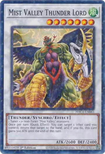 Mist Valley Thunder Lord (Duel Terminal) (HAC1-EN063), Hidden Arsenal: Chapter 1 — Yu-Gi-Oh! card price