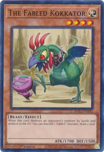 The Fabled Kokkator (Duel Terminal) (HAC1-EN142), Hidden Arsenal: Chapter 1 — Yu-Gi-Oh! card price
