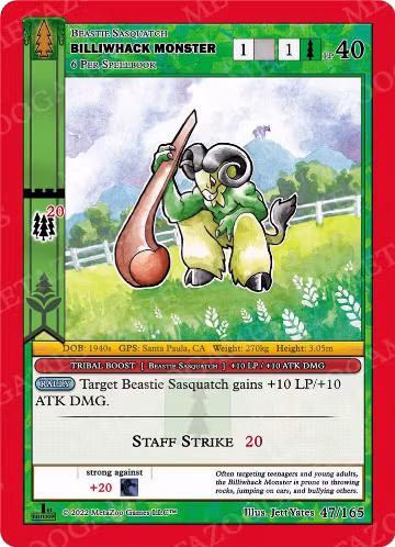 Billiwhack Monster (47/165), Wilderness: First Edition — MetaZoo card price