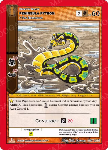Peninsula Python (69/165), Wilderness: First Edition — MetaZoo card price