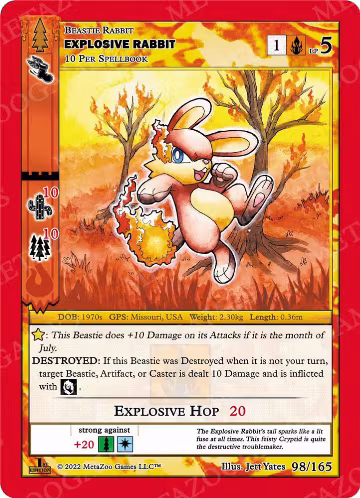 Explosive Rabbit (98/165), Wilderness: First Edition — MetaZoo card price