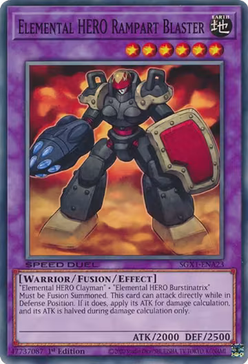 Elemental HERO Rampart Blaster (SGX1-ENA23), Speed Duel GX: Duel Academy Box — Yu-Gi-Oh! card price