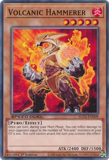Volcanic Hammerer (SGX1-ENH09), Speed Duel GX: Duel Academy Box — Yu-Gi-Oh! card price