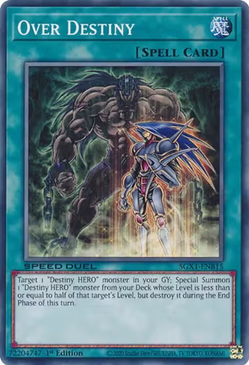 Over Destiny (SGX1-ENB15), Speed Duel GX: Duel Academy Box — Yu-Gi-Oh! card price