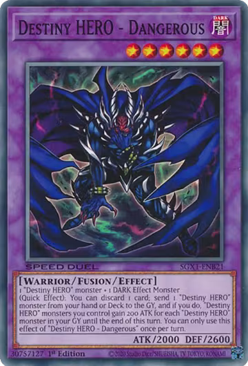 Destiny HERO - Dangerous (SGX1-ENB21), Speed Duel GX: Duel Academy Box — Yu-Gi-Oh! card price