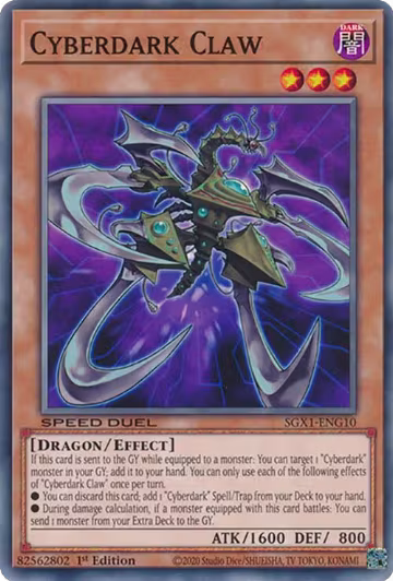Cyberdark Claw (SGX1-ENG10), Speed Duel GX: Duel Academy Box — Yu-Gi-Oh! card price