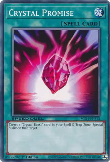 Crystal Promise (SGX1-ENF13), Speed Duel GX: Duel Academy Box — Yu-Gi-Oh! card price