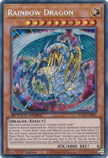Rainbow Dragon (Secret Rare) (SGX1-ENF01), Speed Duel GX: Duel Academy Box — Yu-Gi-Oh! card price
