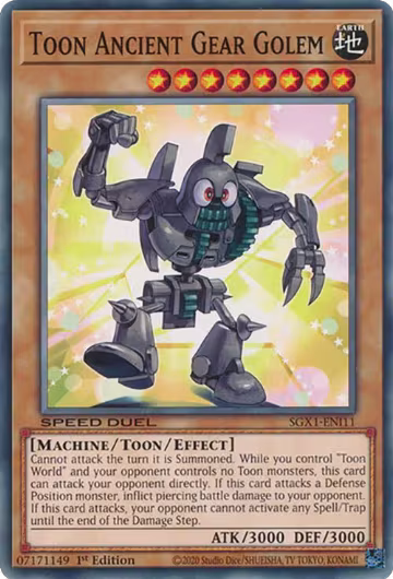 Toon Ancient Gear Golem (SGX1-ENI11), Speed Duel GX: Duel Academy Box — Yu-Gi-Oh! card price