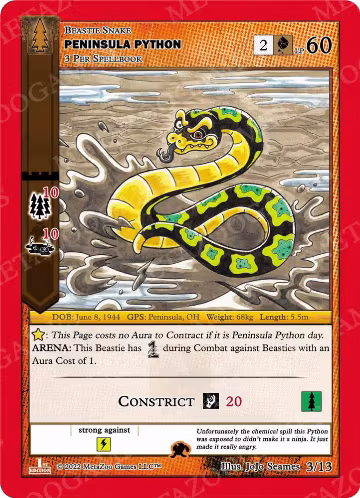 Peninsula Python (3/13), Wilderness: First Edition Release Event Deck — MetaZoo card price