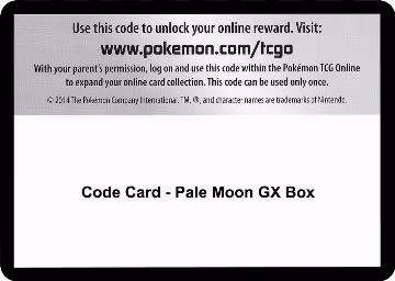 Code Card - Pale Moon GX Box, SM - Unbroken Bonds — Pokémon card price