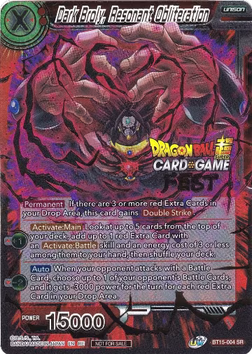 Dark Broly, Resonant Obliteration (Card Game Fest 2022) (BT15-004), Tournament Promotion Cards — DB Super card price
