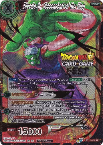 Piccolo Jr., Descendant of the King (Card Game Fest 2022) (BT12-004), Tournament Promotion Cards — DB Super card price