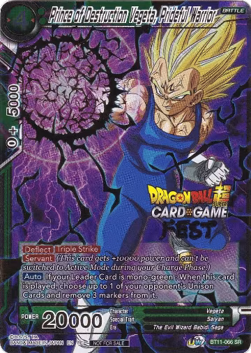 Prince of Destruction Vegeta, Prideful Warrior (Card Game Fest 2022) (BT11-066), Tournament Promotion Cards — DB Super card price