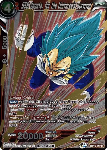SSB Vegeta, for the Universe's Survival (Event Pack 09) (Alternate Foil) (BT16-012), Tournament Promotion Cards — DB Super card price