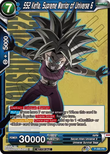 SS2 Kefla, Supreme Warrior of Universe 6 (Championship Pack 2022 Vol.1) (P-395), Promotion Cards — DB Super card price