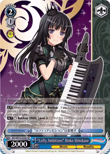"Lofty Ambitions" Rinko Shirokane (BD/WE32-E34S SR), BanG Dream! Girls Band Party! Premium Booster — Weiß Schwarz card price