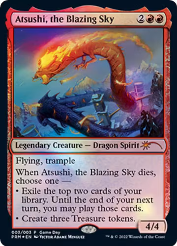 Atsushi, the Blazing Sky (3), Game Day & Store Championship Promos — Magic card price