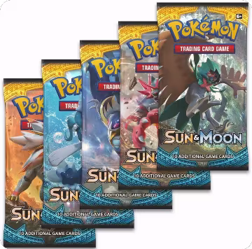 Sun & Moon Booster Pack Art Bundle [Set of 5], SM Base Set — Pokémon sealed product price