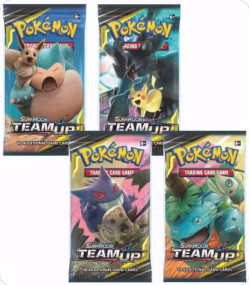 Team Up Booster Pack Art Bundle [Set of 4], SM - Team Up — Pokémon card price