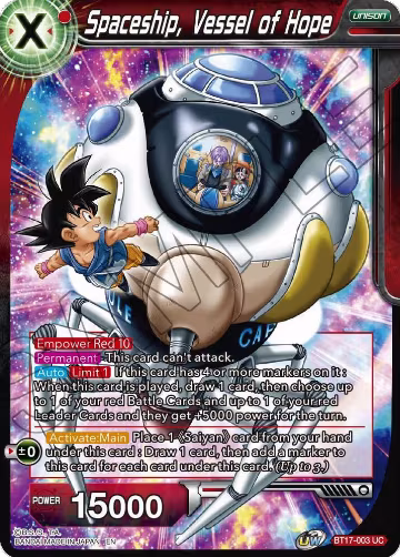 Spaceship, Vessel of Hope (BT17-003), Ultimate Squad — DB Super card price