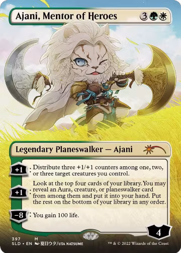 Ajani, Mentor of Heroes (Borderless) (397), Secret Lair Drop Series — Magic card price