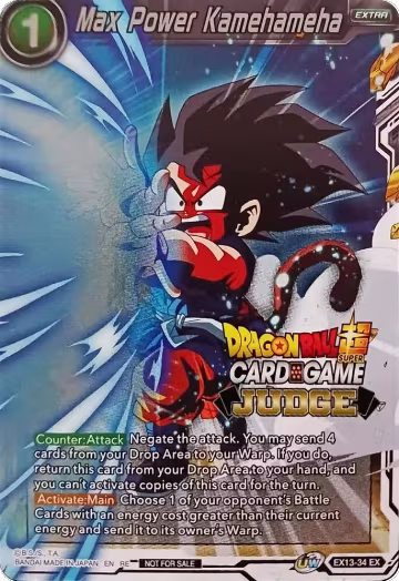 Max Power Kamehameha (Judge Pack Vol.11) (EX13-34), Tournament Promotion Cards — DB Super card price