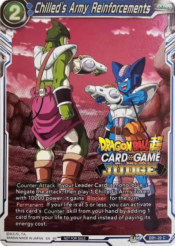 Chilled's Army Reinforcements (Judge Pack Vol.11) (EB1-22), Tournament Promotion Cards — DB Super card price
