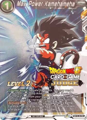 Max Power Kamehameha (Level 2) (Judge) (EX13-34), Tournament Promotion Cards — DB Super card price